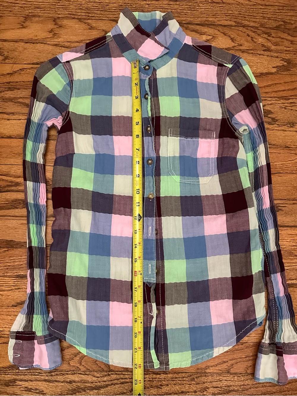 H&M L.O.G.G. Plaid Button-Down Shirt - 100% Cotton - Size 2